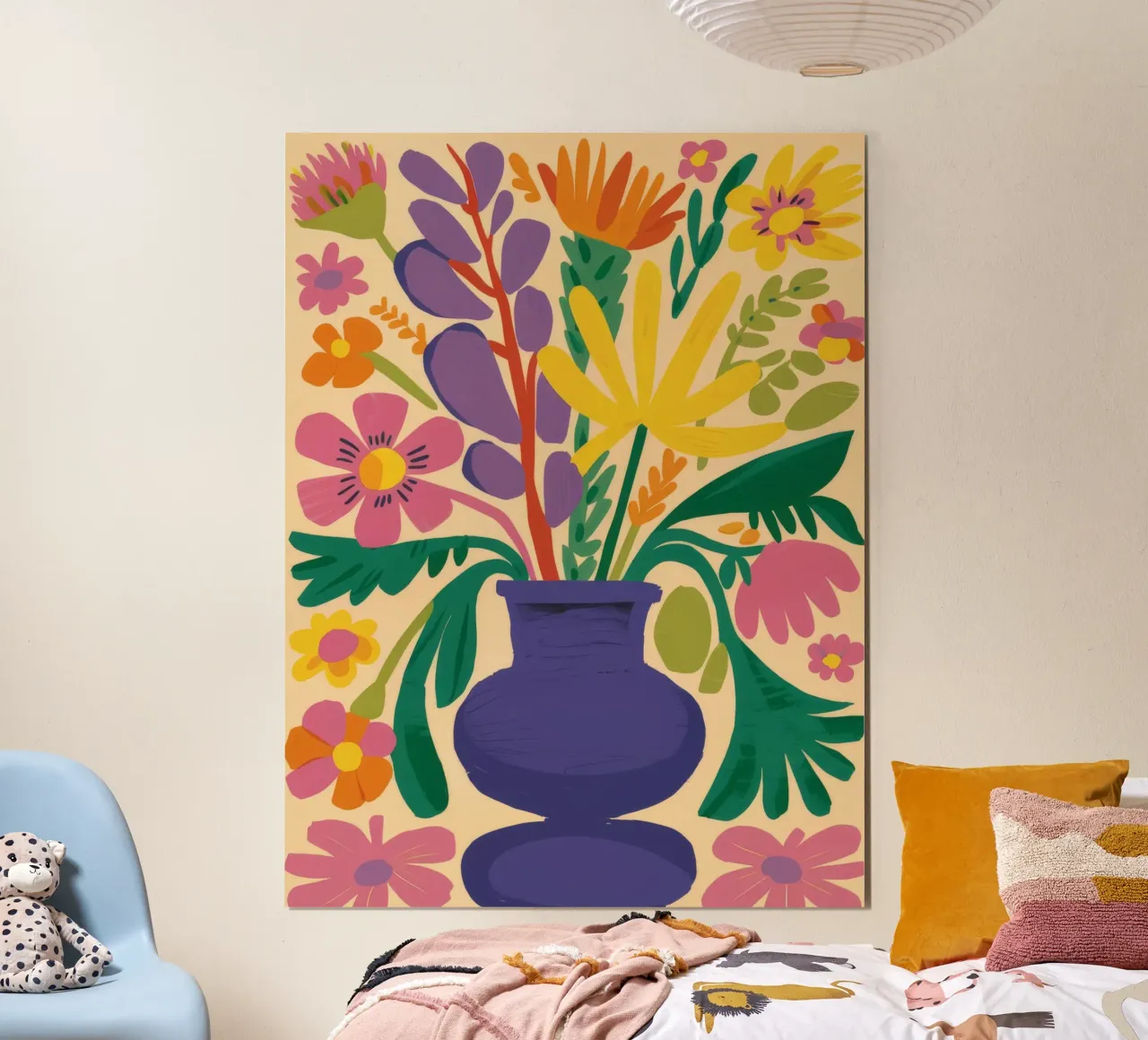 Medley di fiori d'ametista poster con telaio in legno da Haven Fantasy