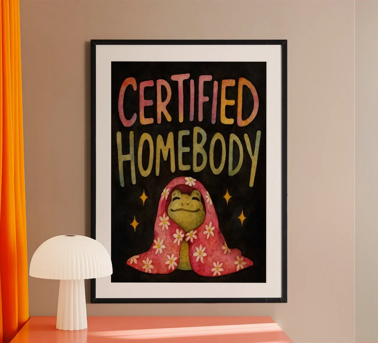 Rana divertente Casa certificata poster con telaio in alluminio da onerules