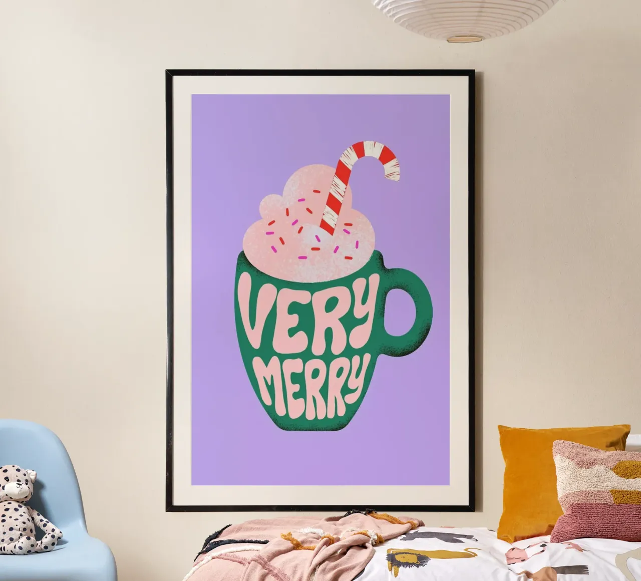 Very Merry poster con telaio in alluminio da Studio One