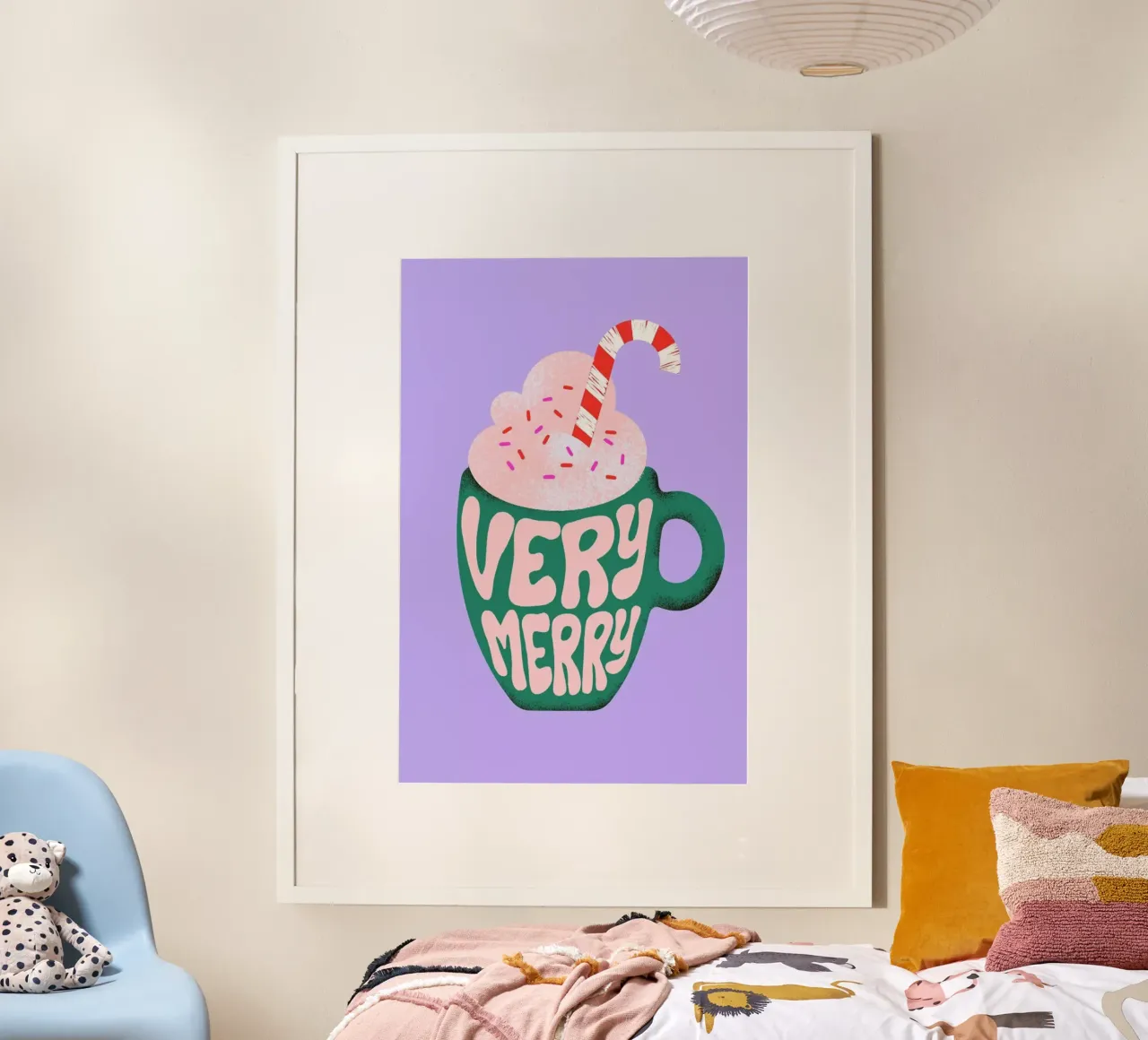 Very Merry poster con telaio in alluminio da Studio One