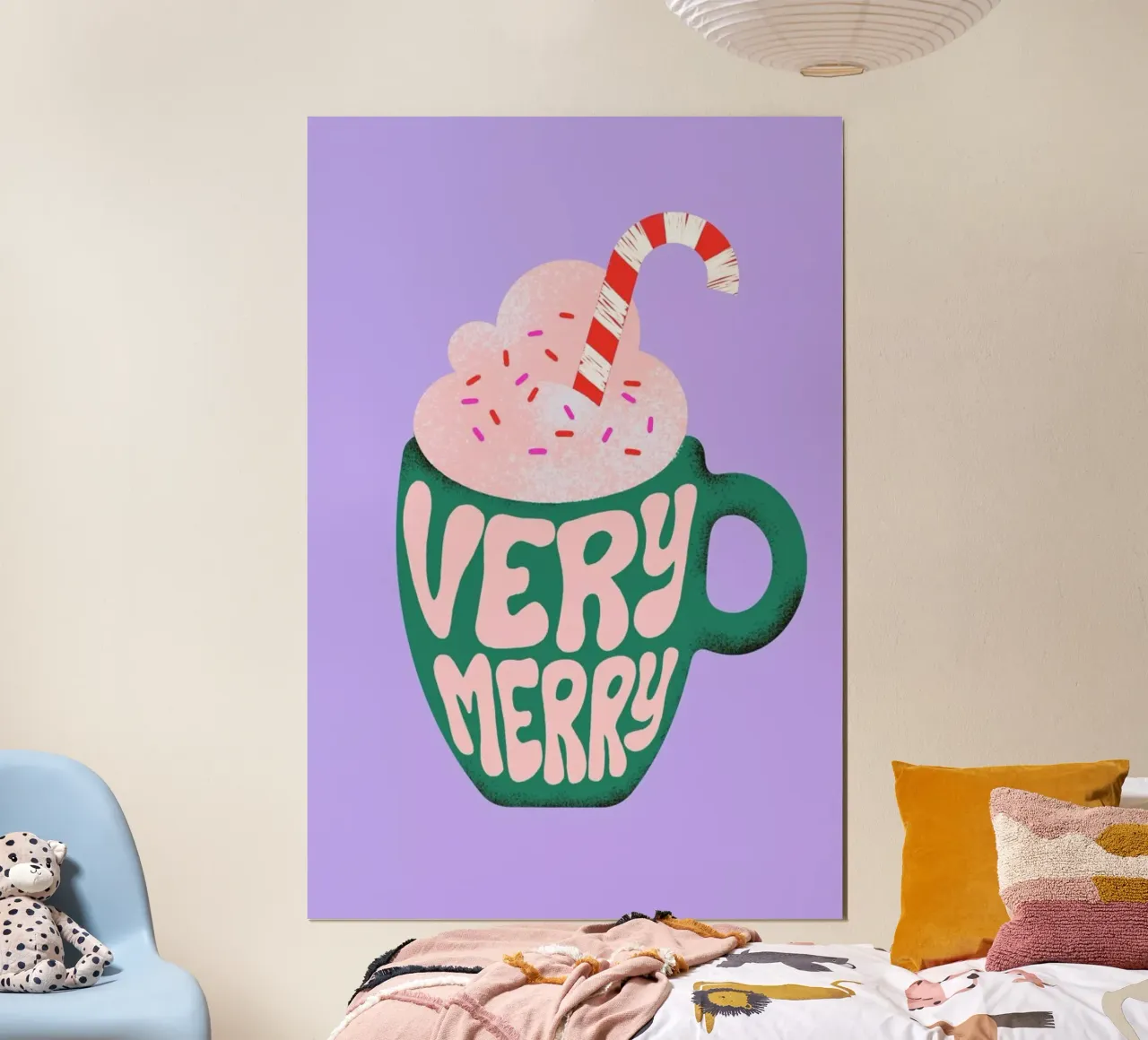 Very Merry poster con telaio in alluminio da Studio One