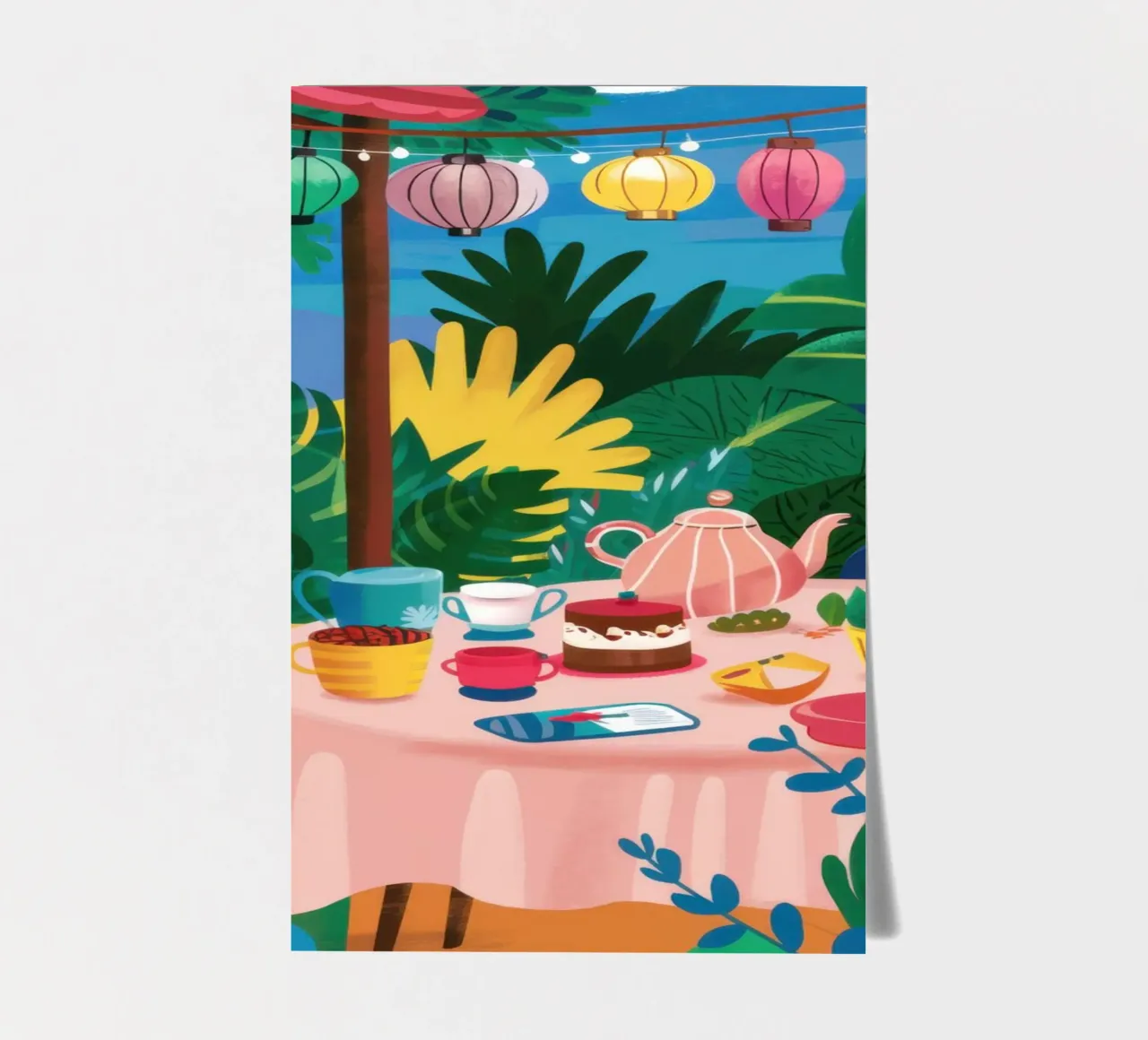 Teestunde im Garten Stickerbogen von Pale Aura