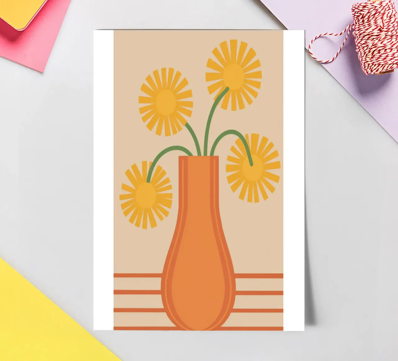 Orange Vase Daisies sticker sheet by Haven Fantasy