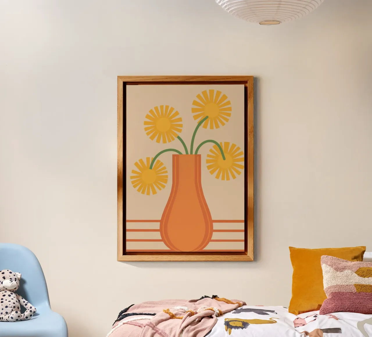 Orange Vase Daisies alu-dibond by Haven Fantasy