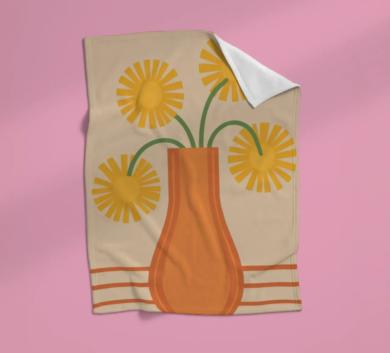 Orange Vase Daisies fleece blanket by Haven Fantasy