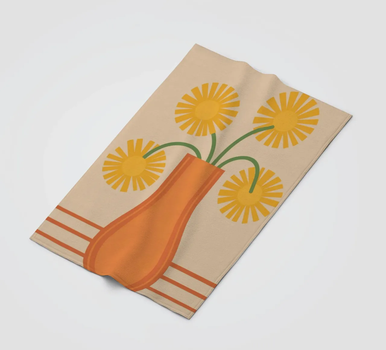 Orange Vase Daisies fleece blanket by Haven Fantasy