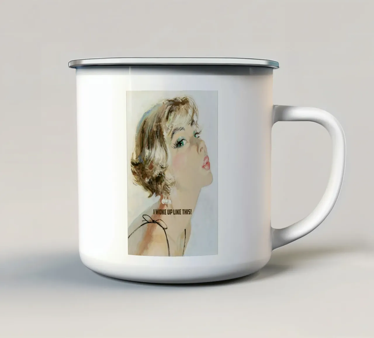I Woke Up Like This tazza in smalto da Gallery Print and Art Limited