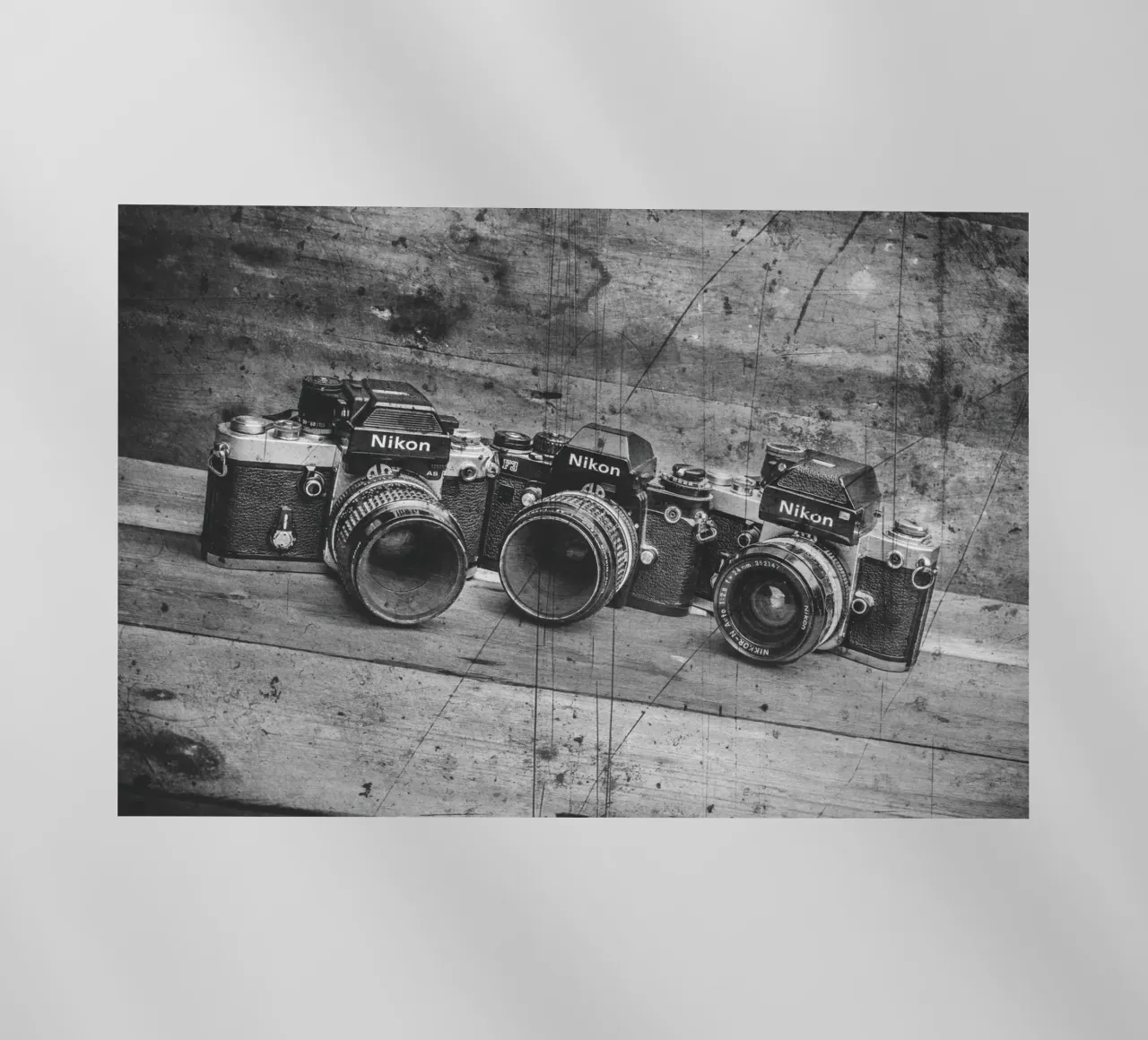 Three Nikon cameras pellicola backlit da Dave Hare Photography