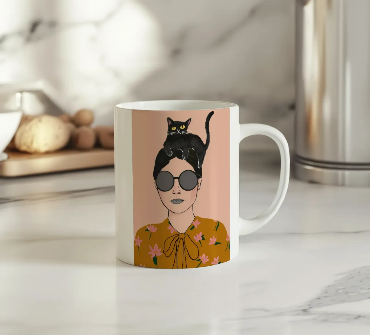 Cappello felino chic tazza in ceramica da Haven Fantasy