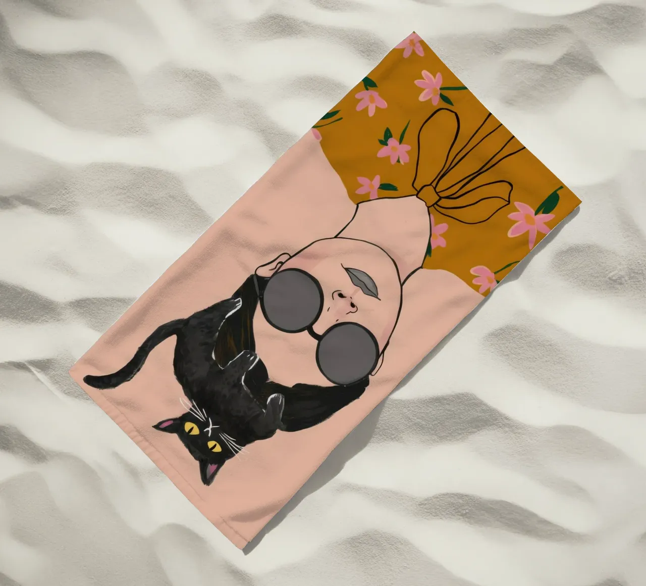 Cappello felino chic telo mare da Haven Fantasy