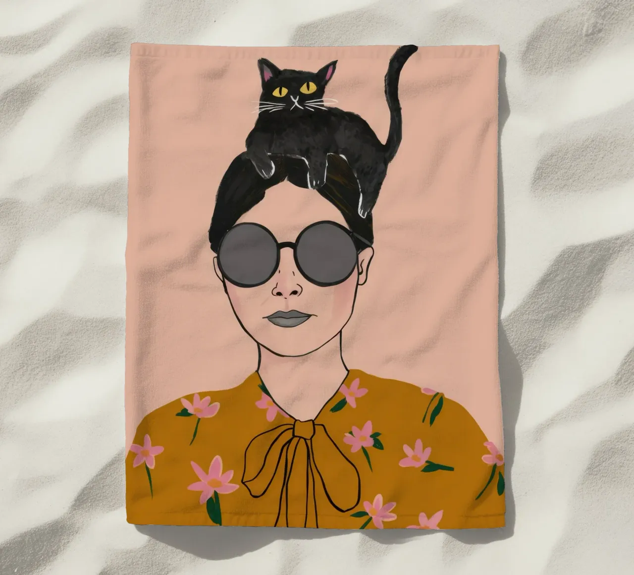 Cappello felino chic telo mare da Haven Fantasy