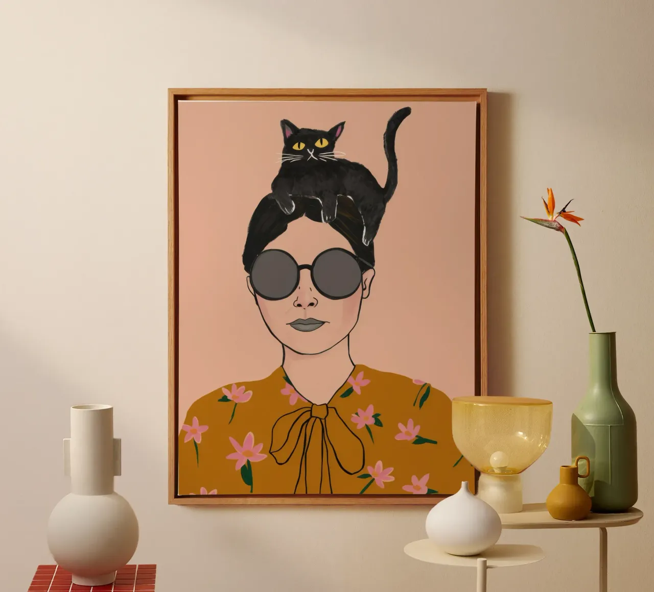 Kattenhoed Chic canvas met Baklijst van Haven Fantasy