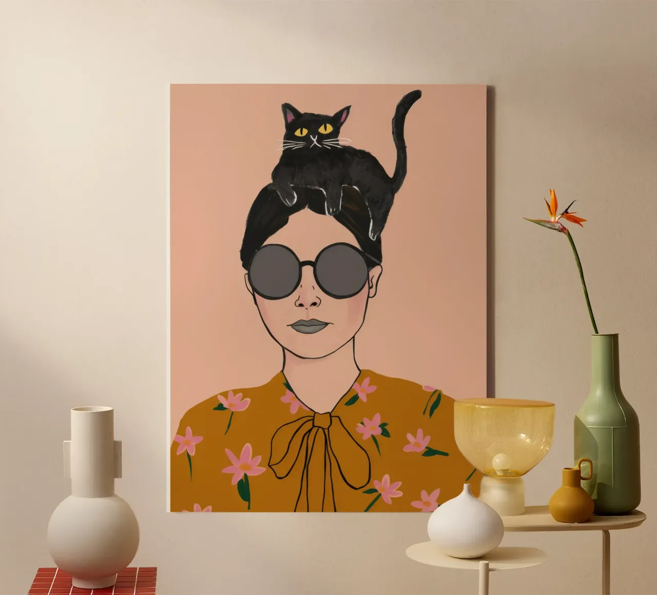 Kattenhoed Chic canvas met Baklijst van Haven Fantasy