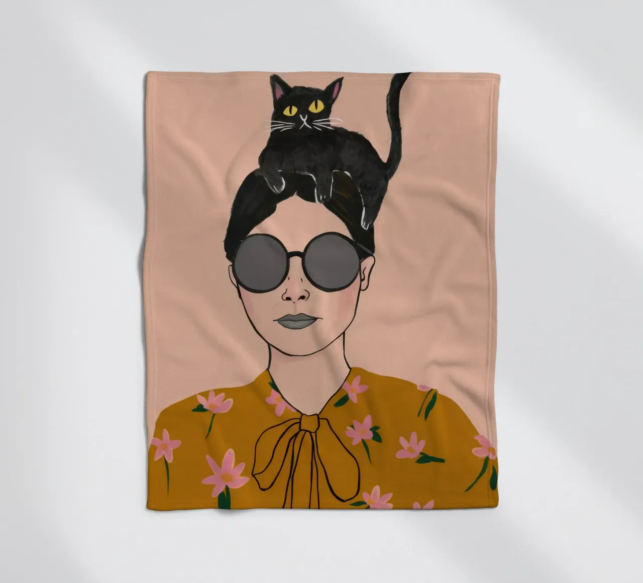 Feline Hat Chic fleece blanket by Haven Fantasy