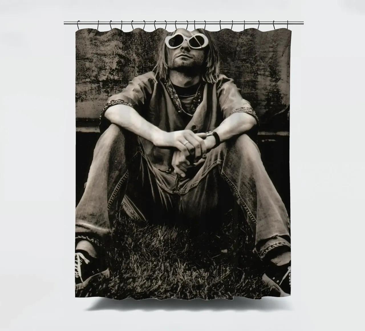 Sunglasses Classic Kurt Cobain shower curtain by Has Fab