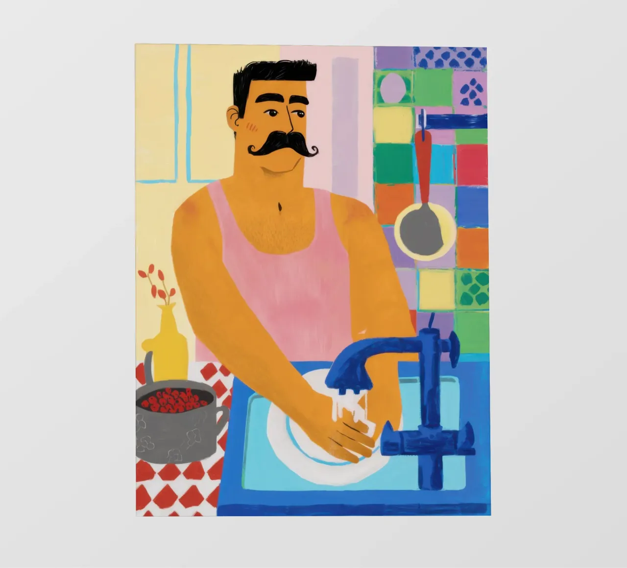 Mustache Pasta Maestro telo in pvc da Pale Aura