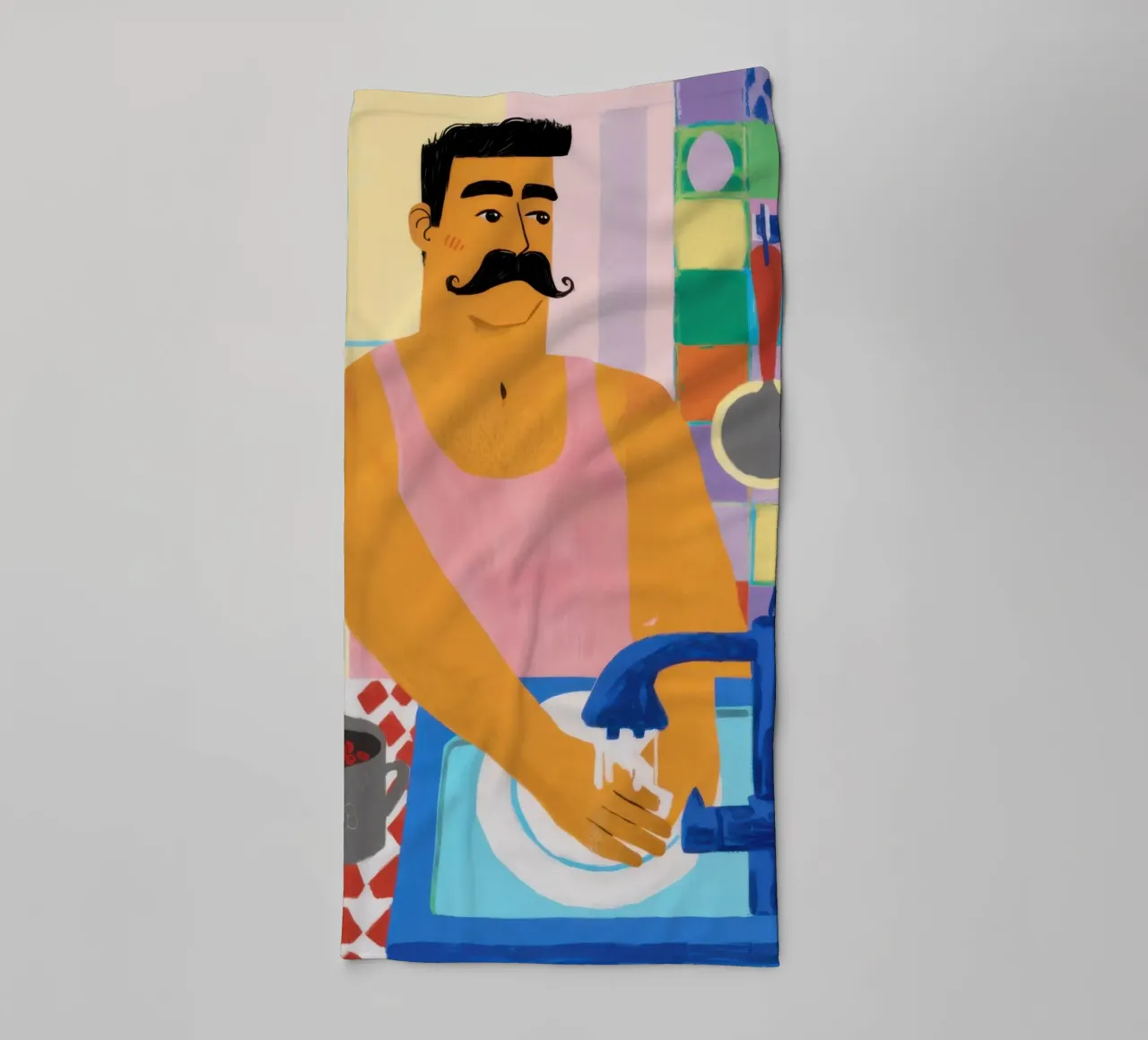 Mustache Pasta Maestro asciugamano da bagno da Pale Aura