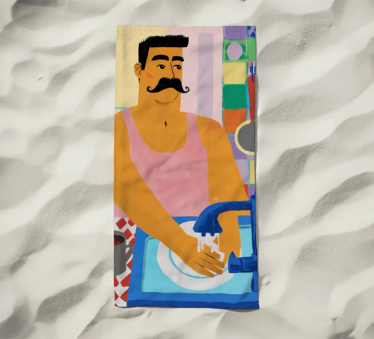 Mustache Pasta Maestro telo mare da Pale Aura