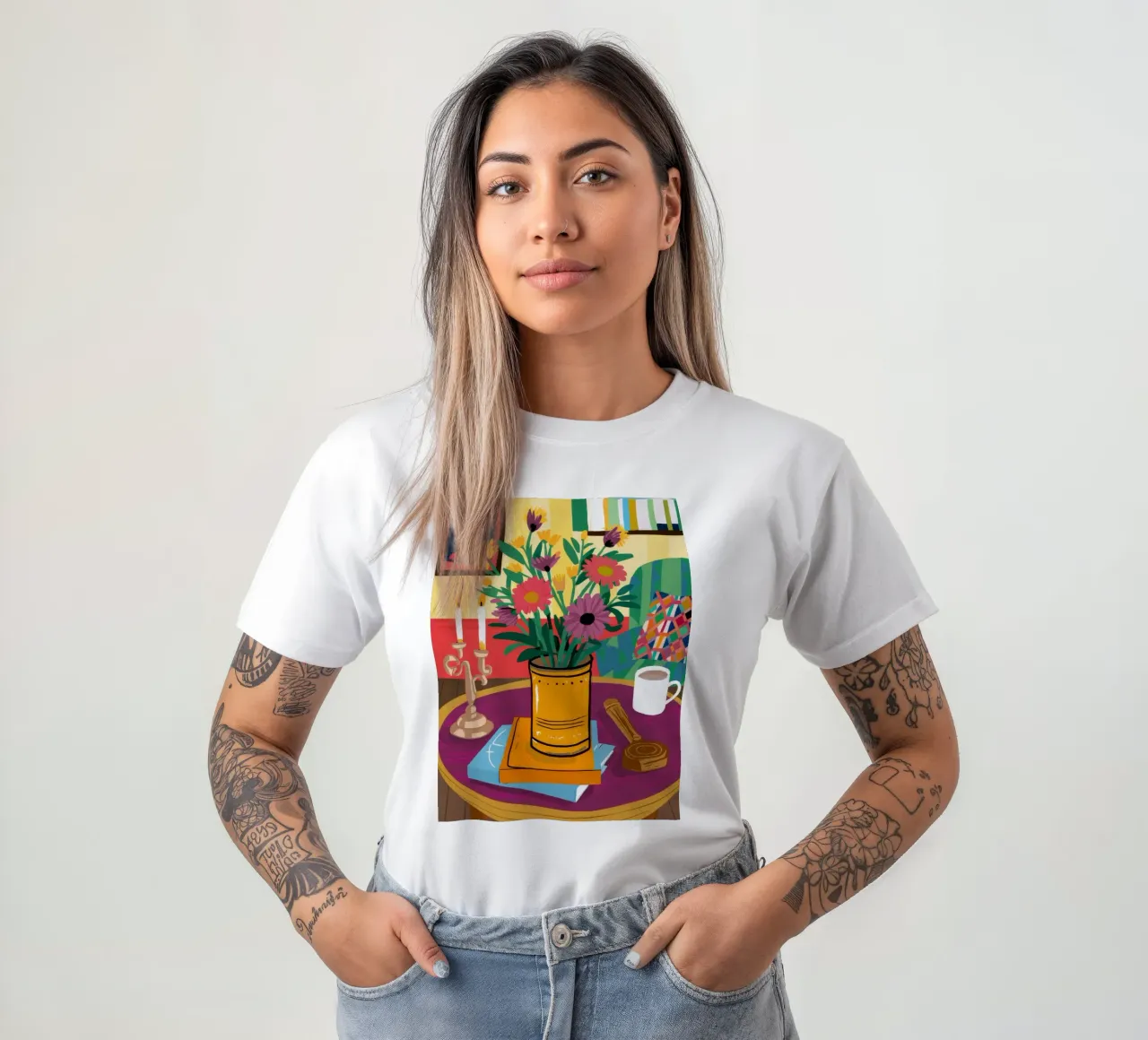 Caffè e fiori t-shirt da Haven Fantasy