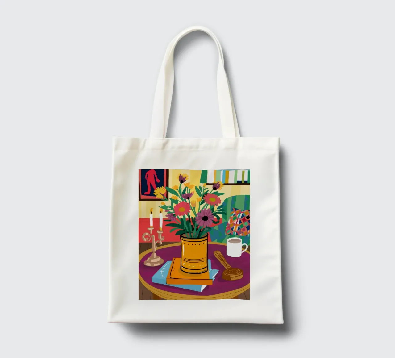 Caffè e fiori borsa in juta da Haven Fantasy