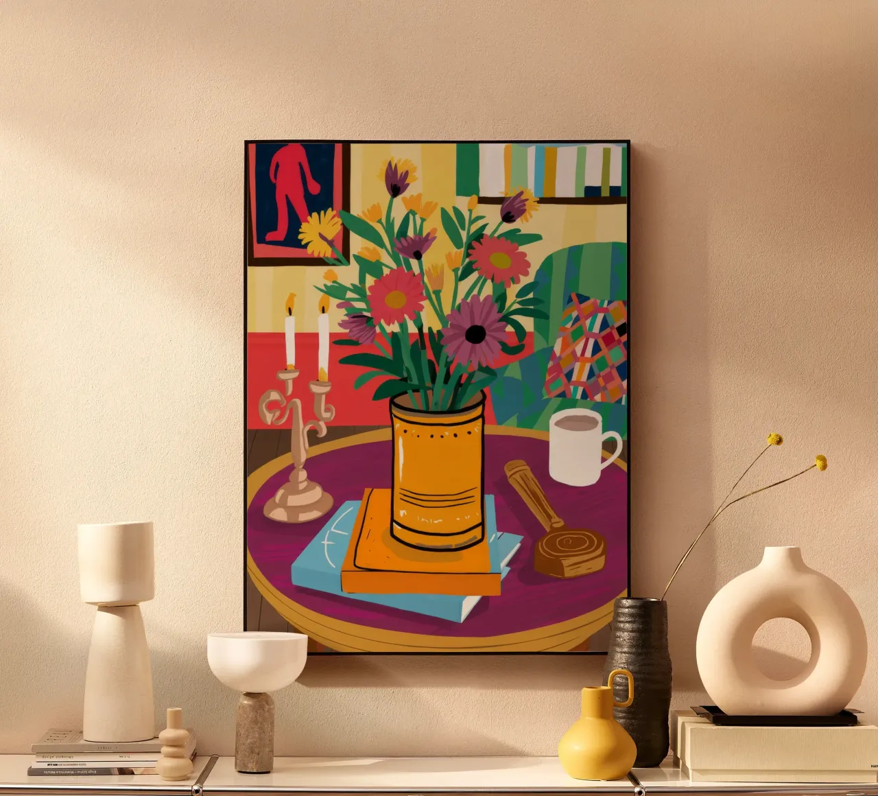 Caffè e fiori alluminio dibond da Haven Fantasy