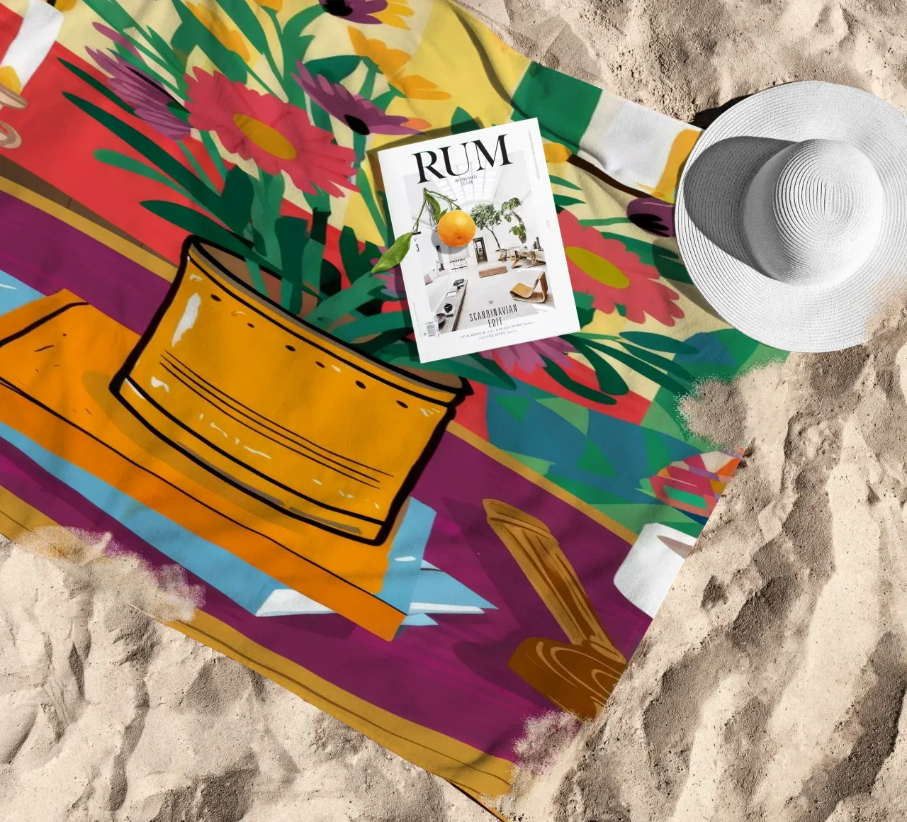 Caffè e fiori telo mare da Haven Fantasy