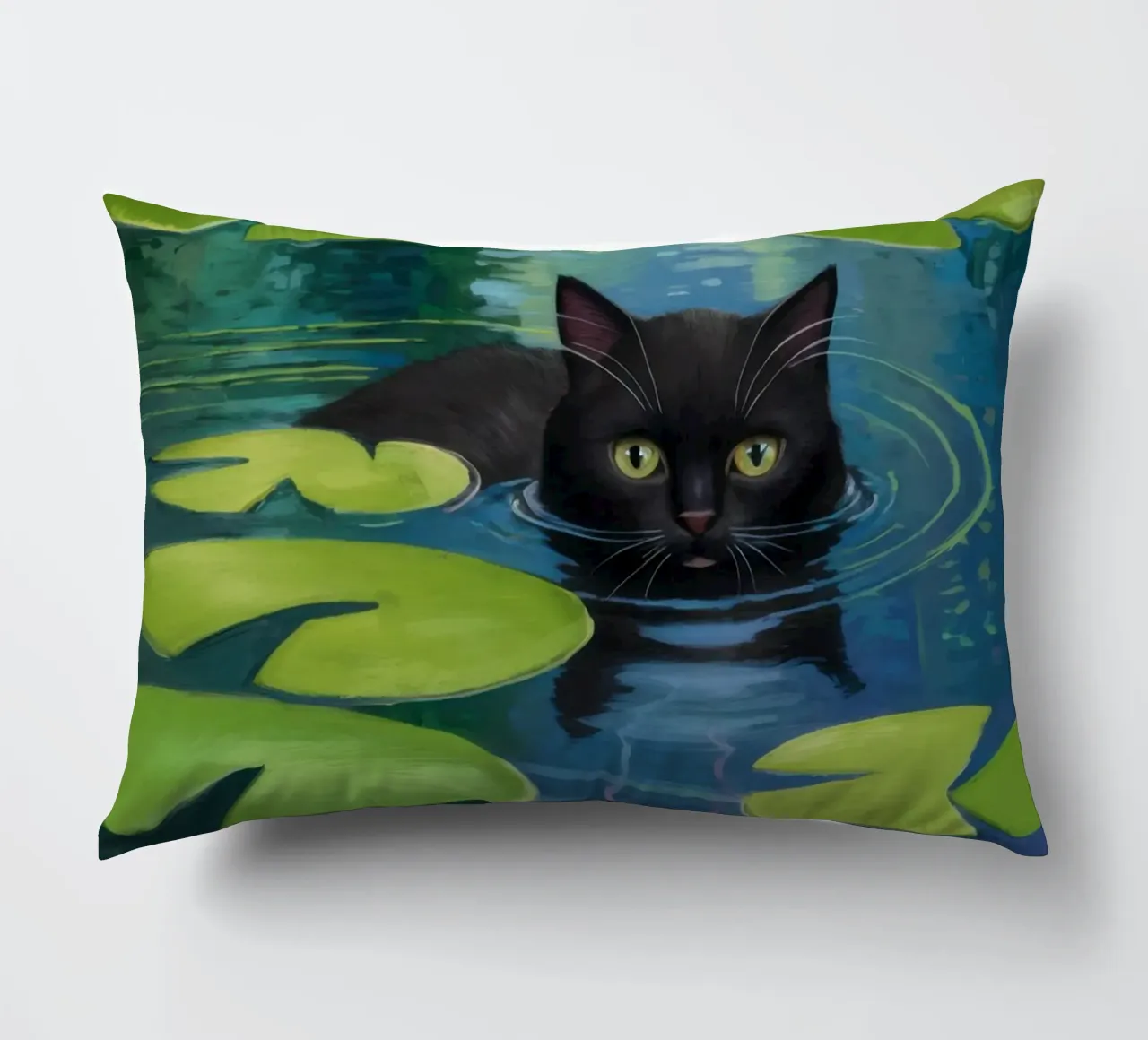Gatto della ninfea cuscino da Pale Aura