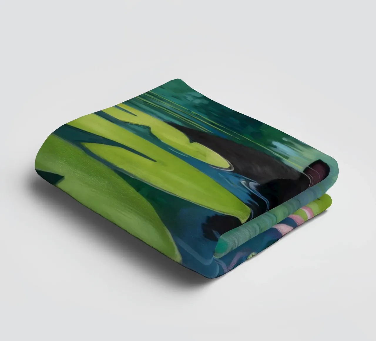 Lily Pad Cat towel by Pale Aura