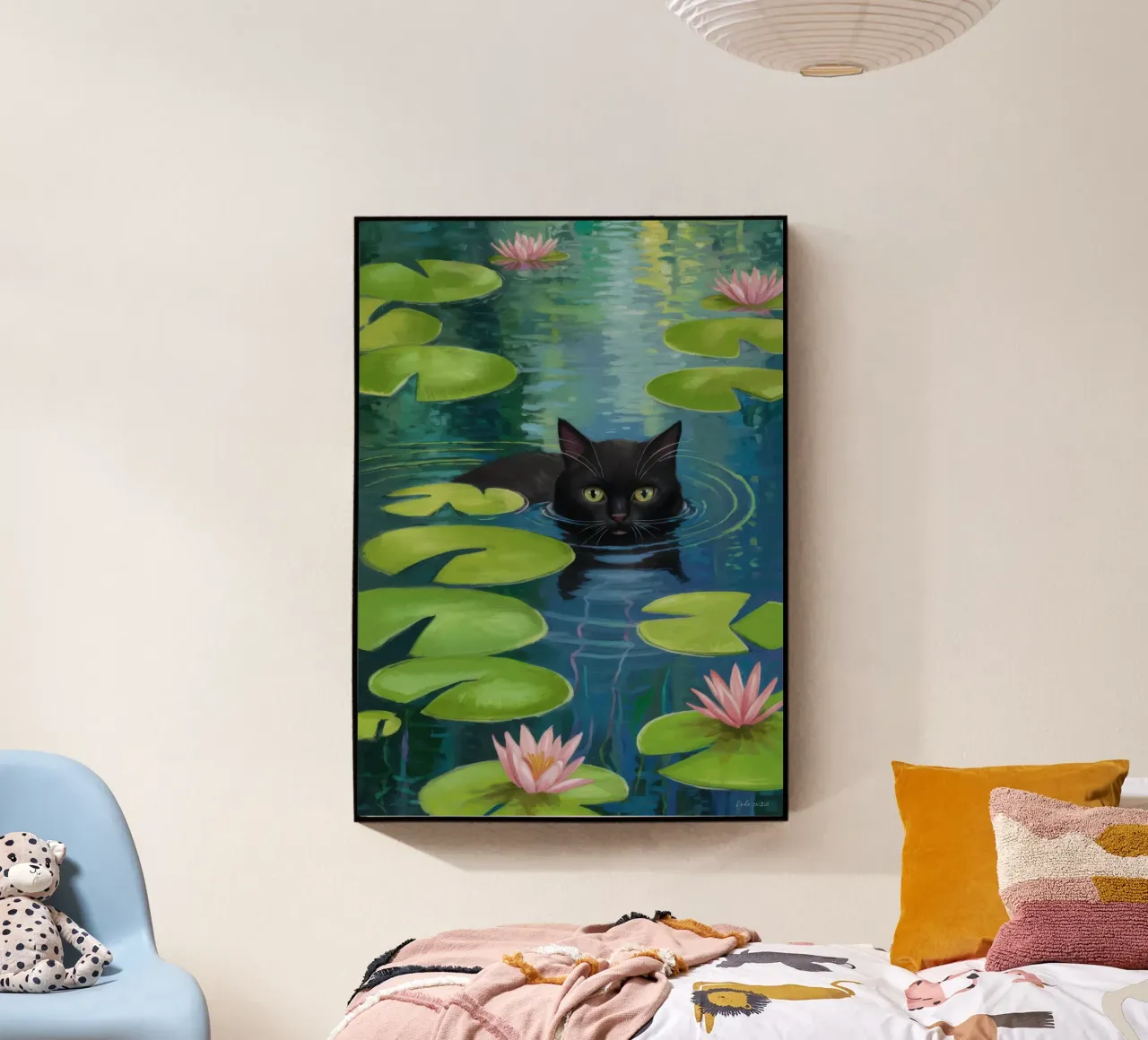 Gatto della ninfea plexiglass da Pale Aura