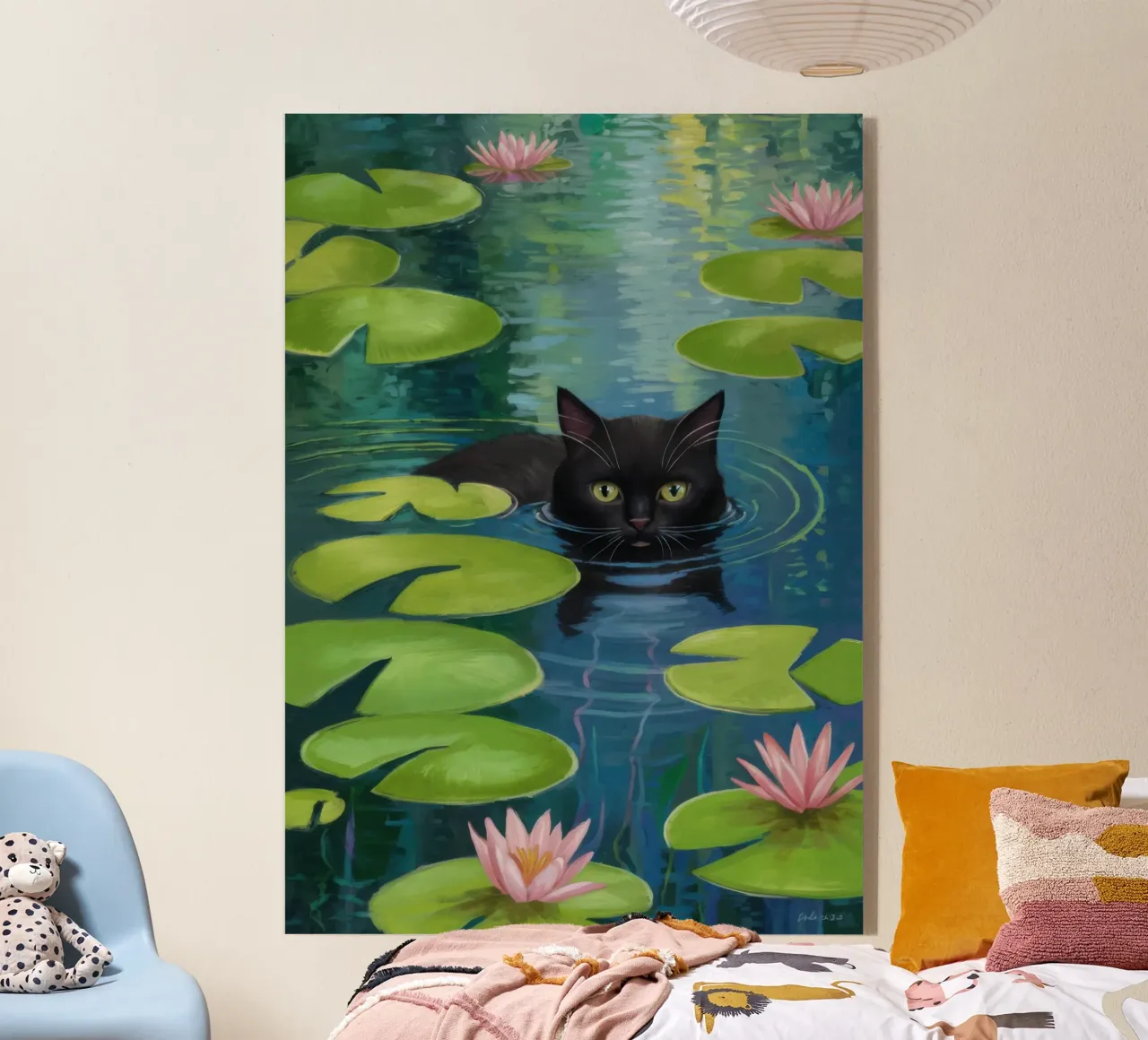 Gatto della ninfea plexiglass da Pale Aura