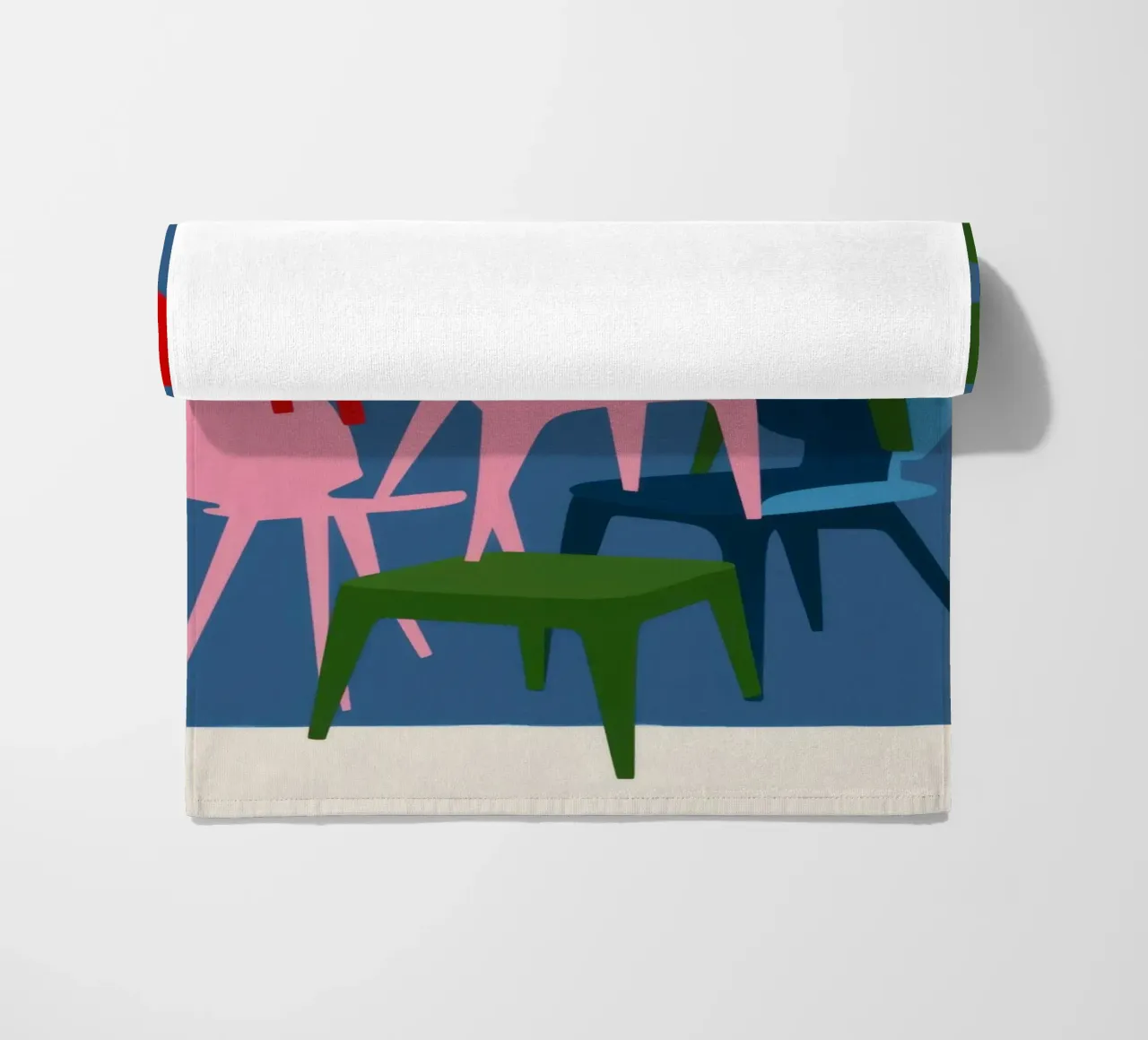 Stacked Chair Sculpture beach towel by Pale Aura