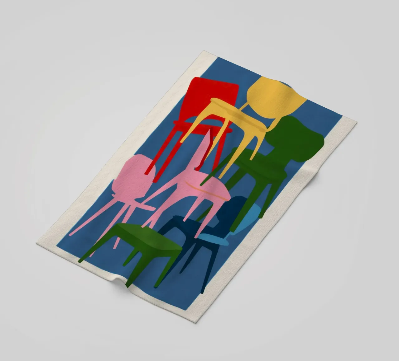 Stacked Chair Sculpture beach towel by Pale Aura