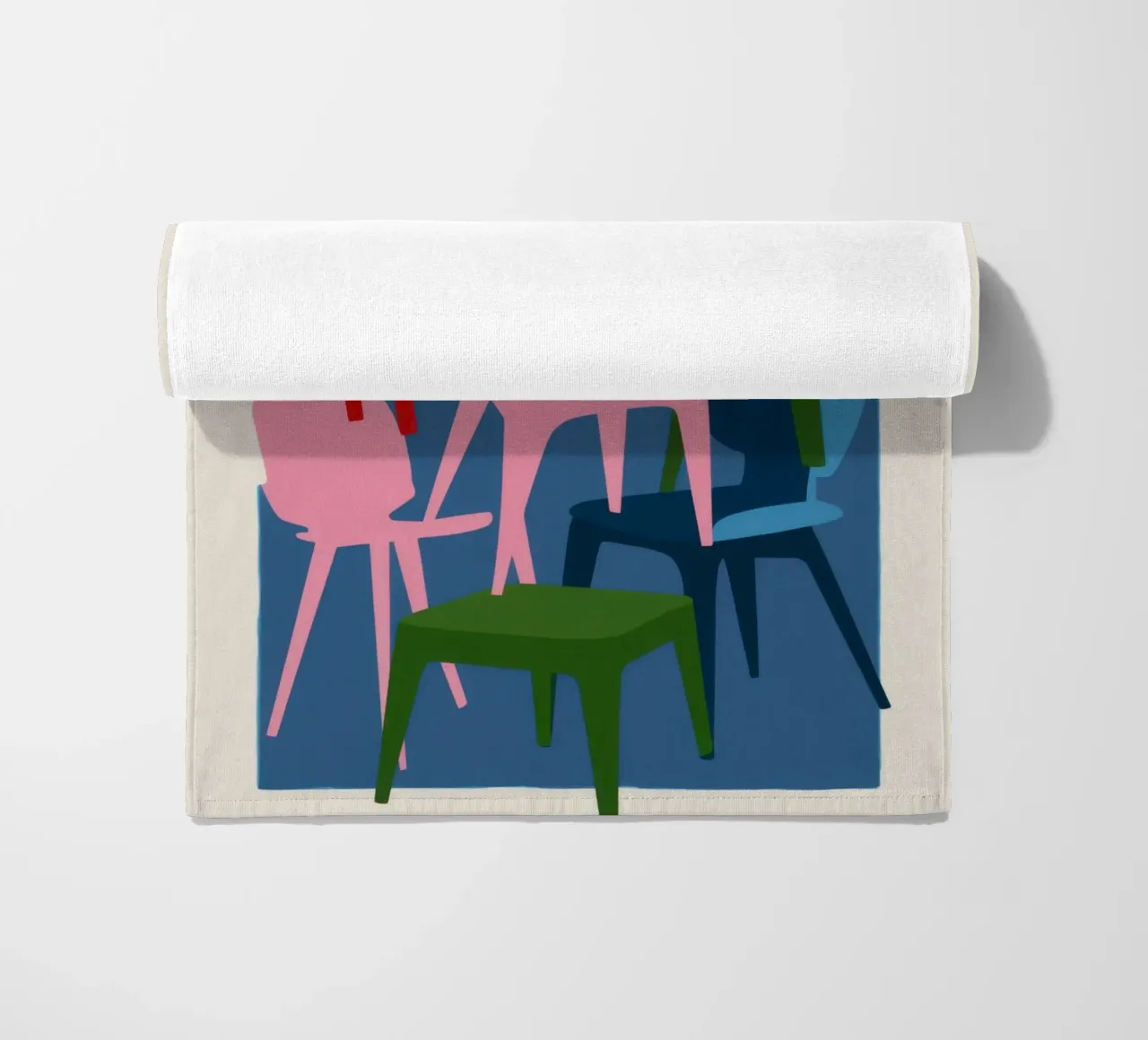 Stacked Chair Sculpture beach towel by Pale Aura