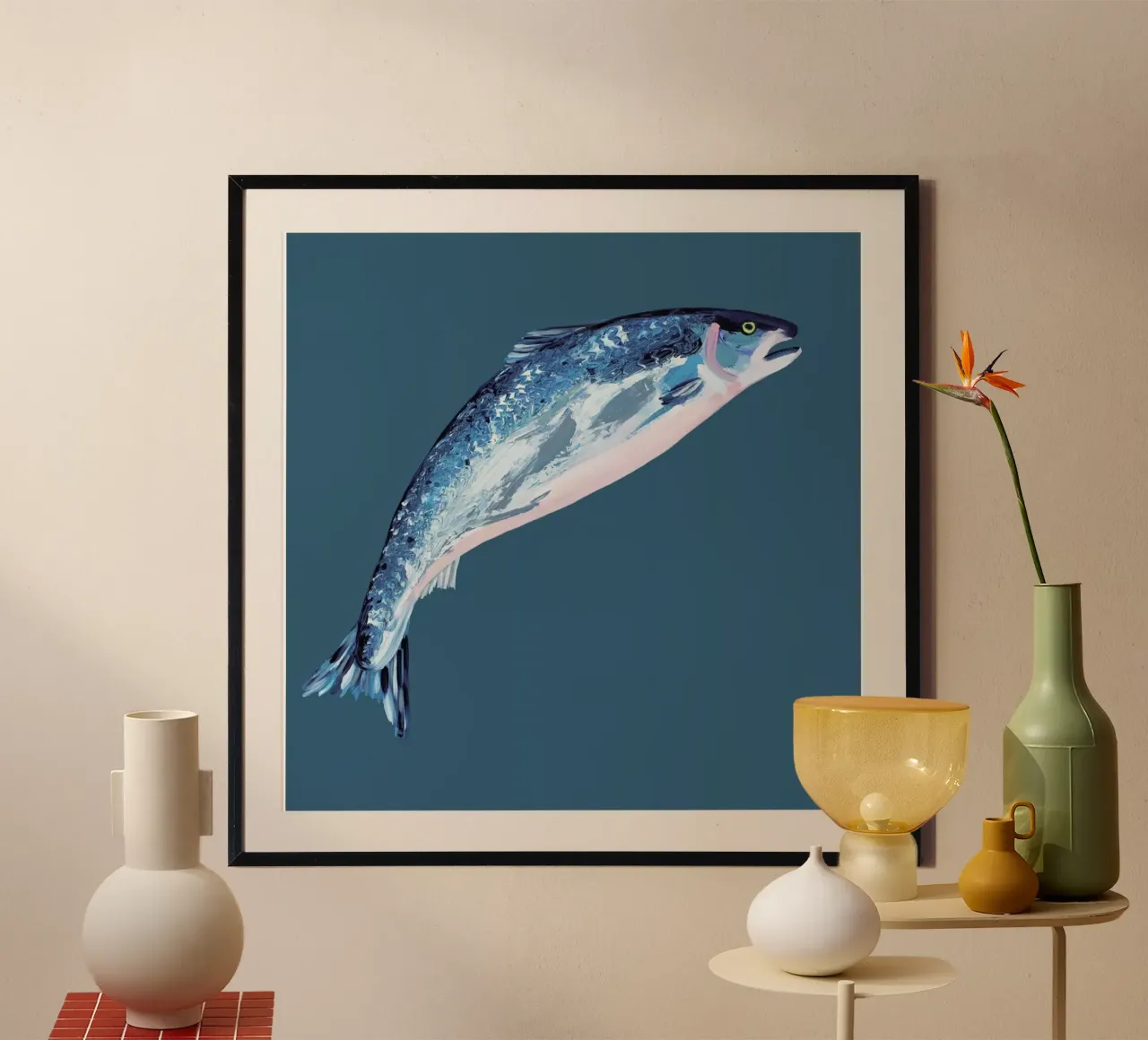 Leaping Salmon poster da Alice Straker