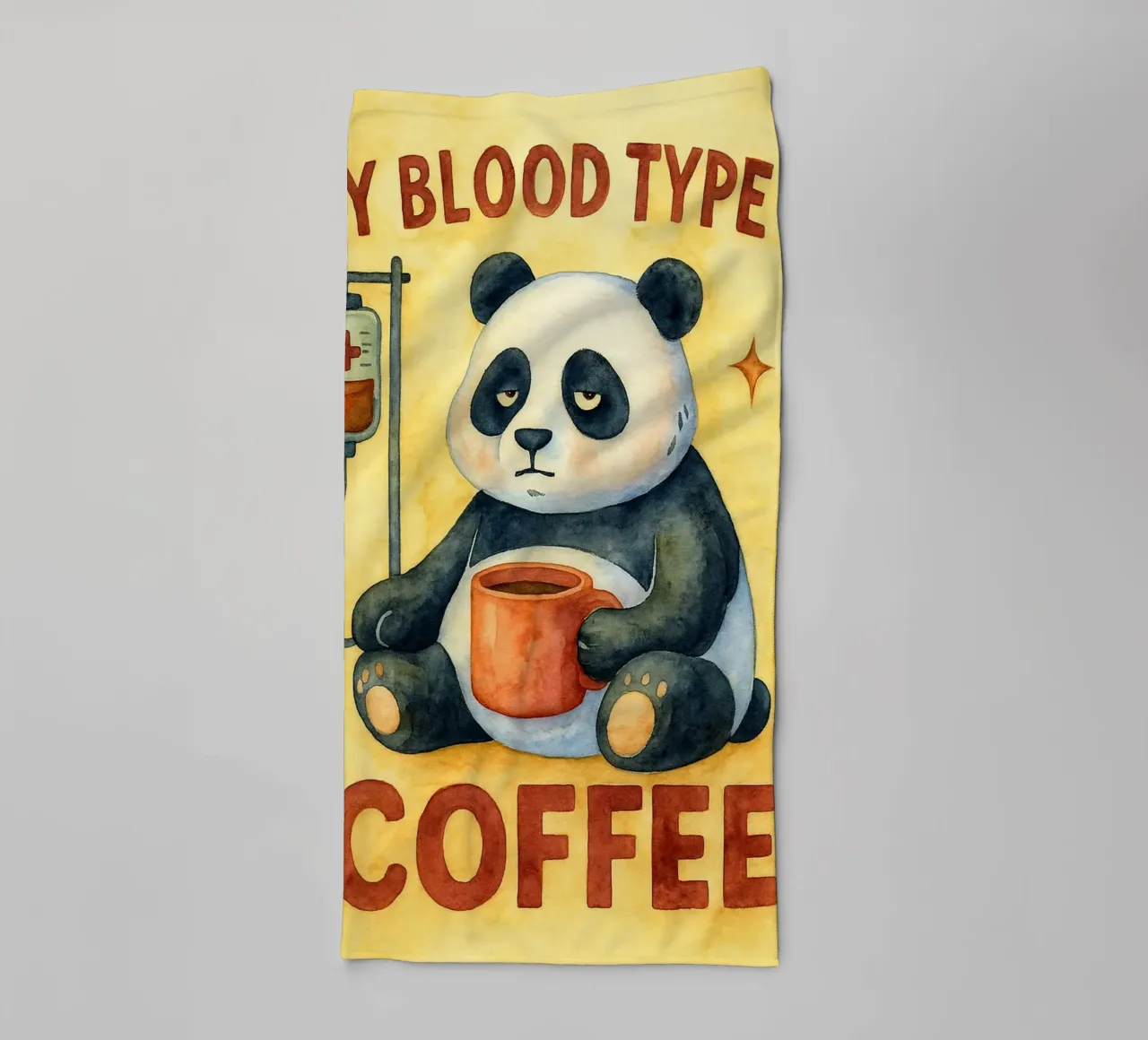 Drôle de panda Mon groupe sanguin est le café serviette de bain de onerules