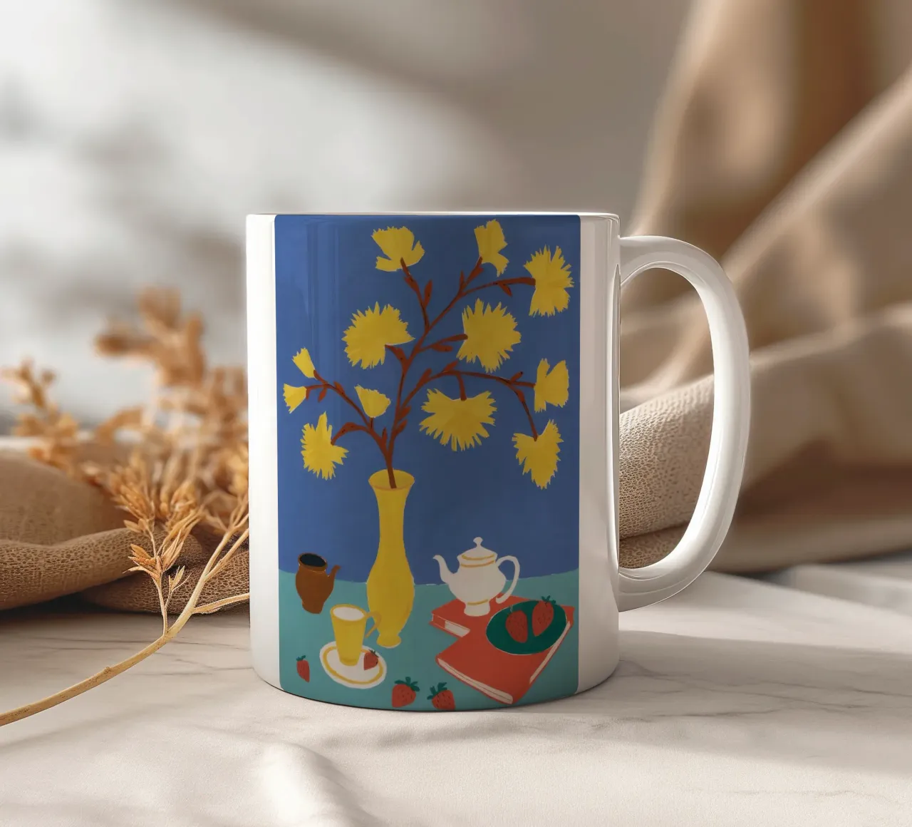 Libro Giallo Fiorito tazza in ceramica da Haven Fantasy