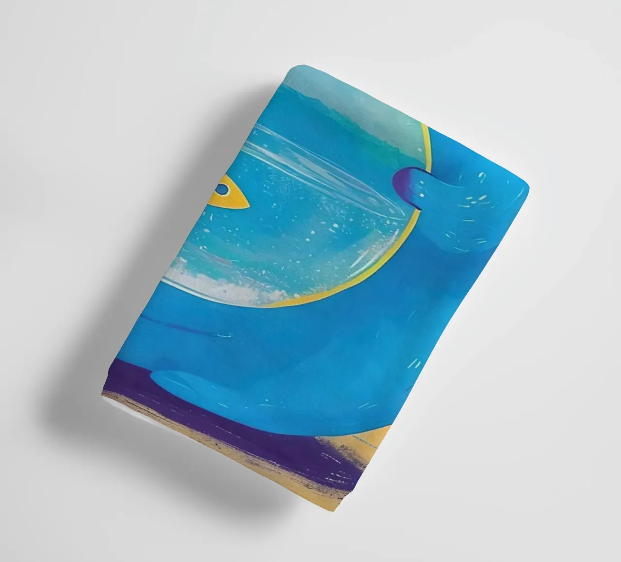 Chat bleu avec bocal à poissons rouges serviette de bain de 🥝 KIWI STORE