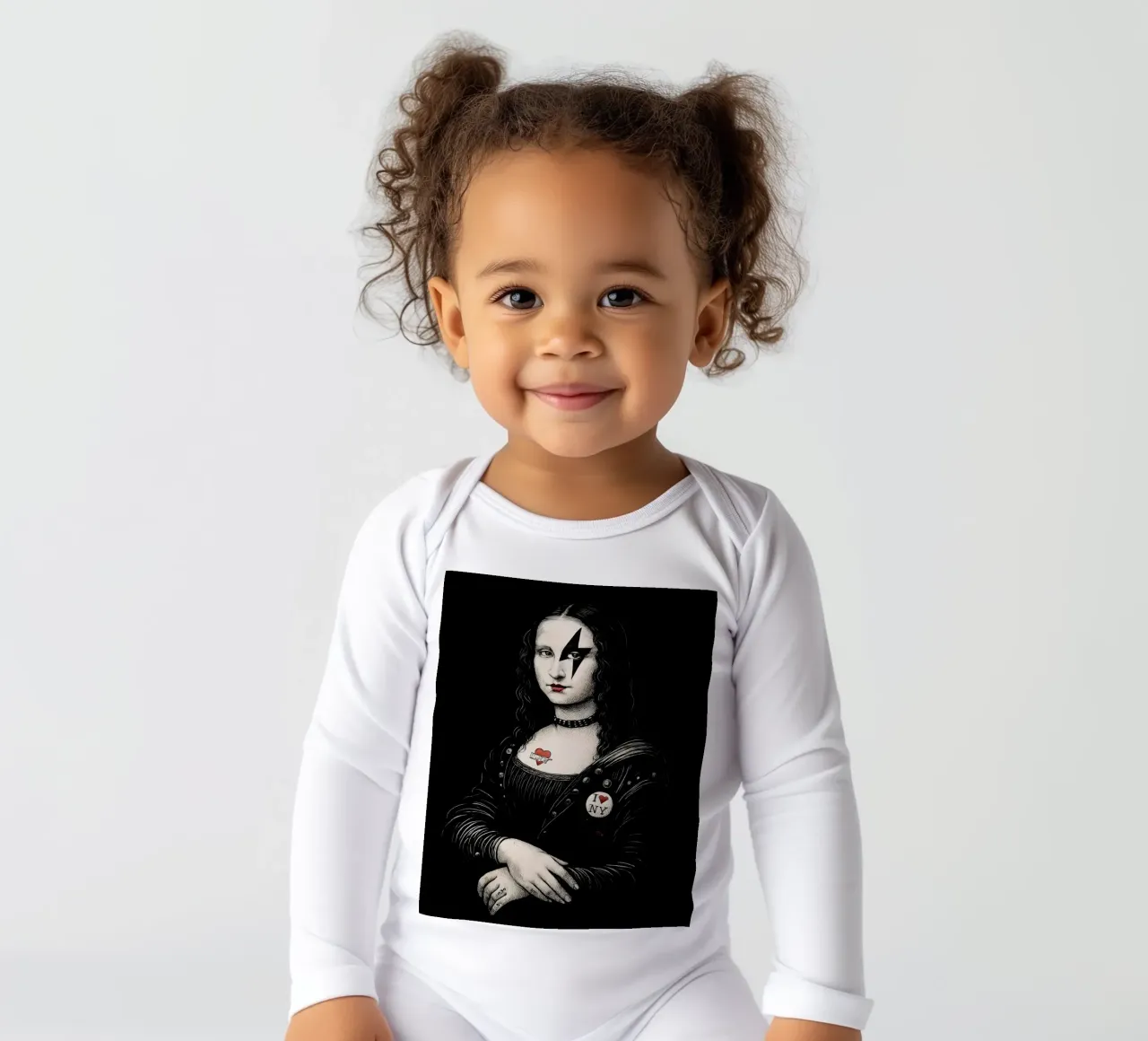 Punkrock Mona Lisa Langarm Babybody von 🥝 KIWI STORE