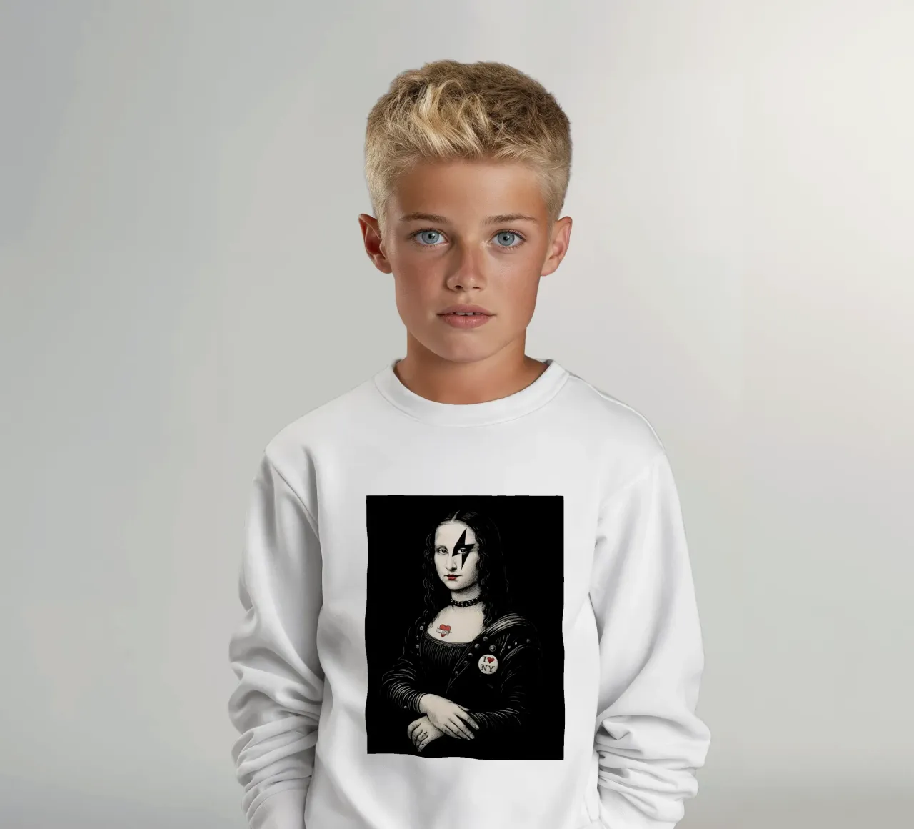 Monna Lisa punk rock felpa bambino da 🥝 KIWI STORE