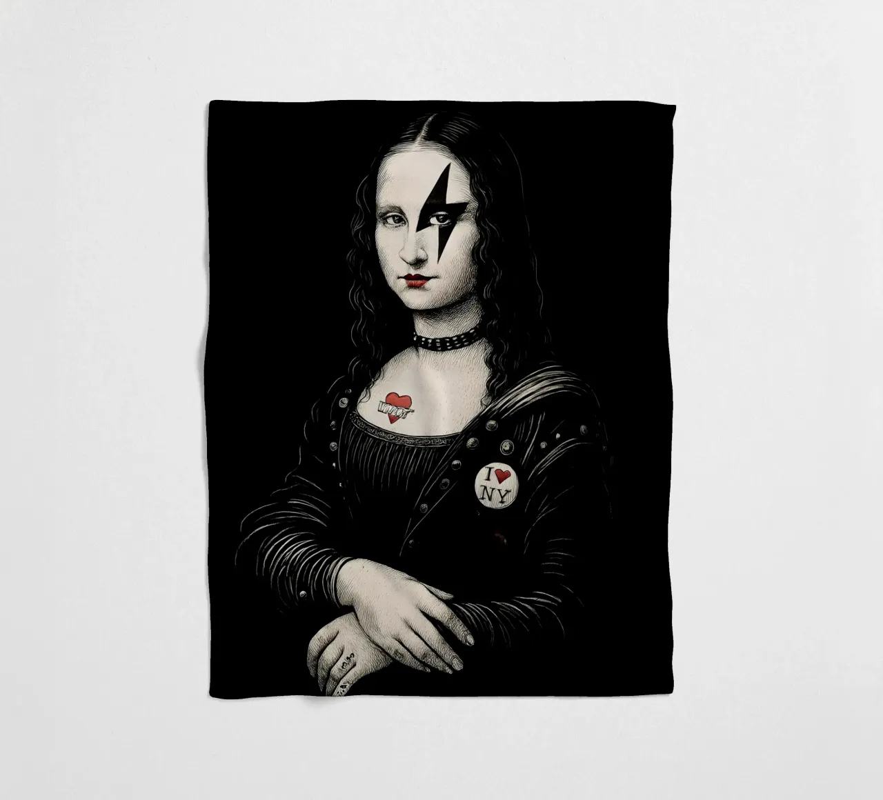 Monna Lisa punk rock coperta in pile da 🥝 KIWI STORE