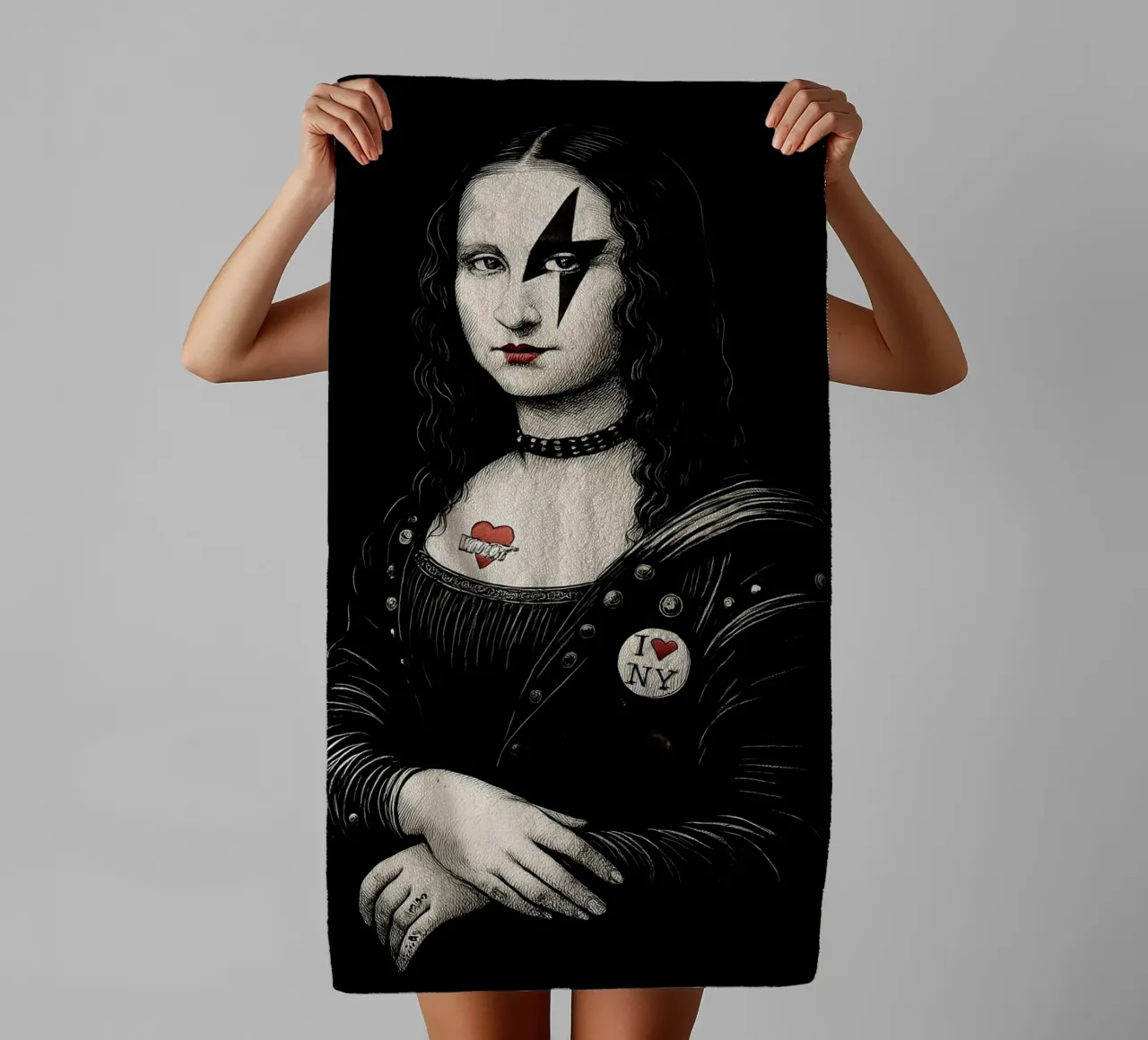 Monna Lisa punk rock asciugamano da bagno da 🥝 KIWI STORE
