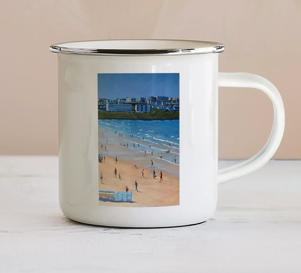 pomeriggio in spiaggia David Harrison tazza in smalto da ART BEST