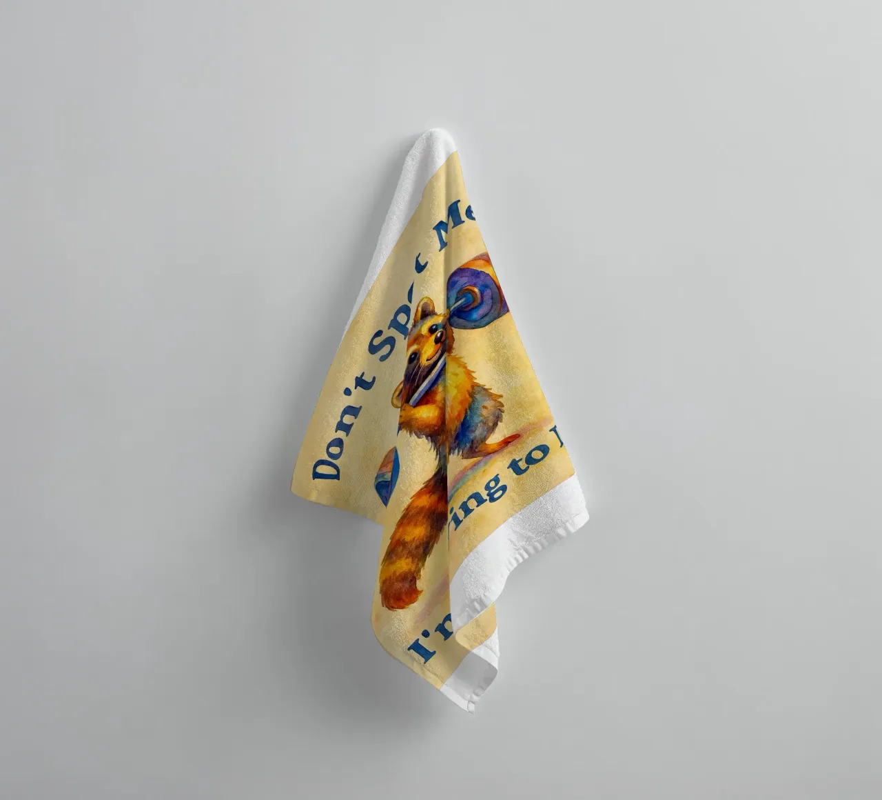 Funny Raccoon Don't Spot Me I'm Trying to Die towel by onerules