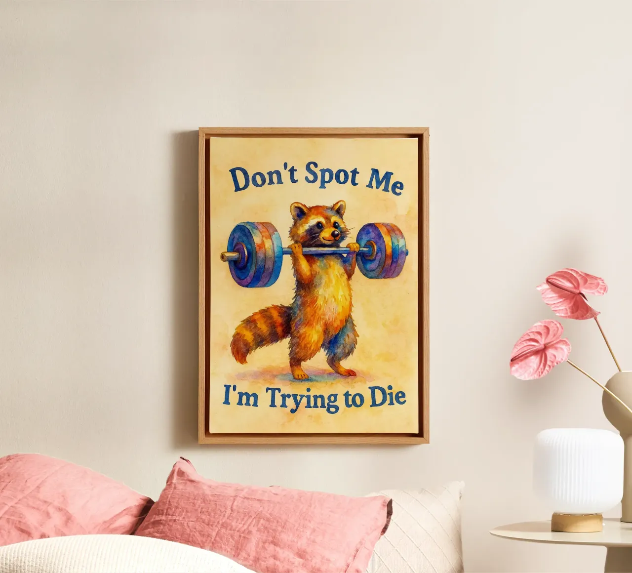 Funny Raccoon Don't Spot Me I'm Trying to Die canvas by onerules