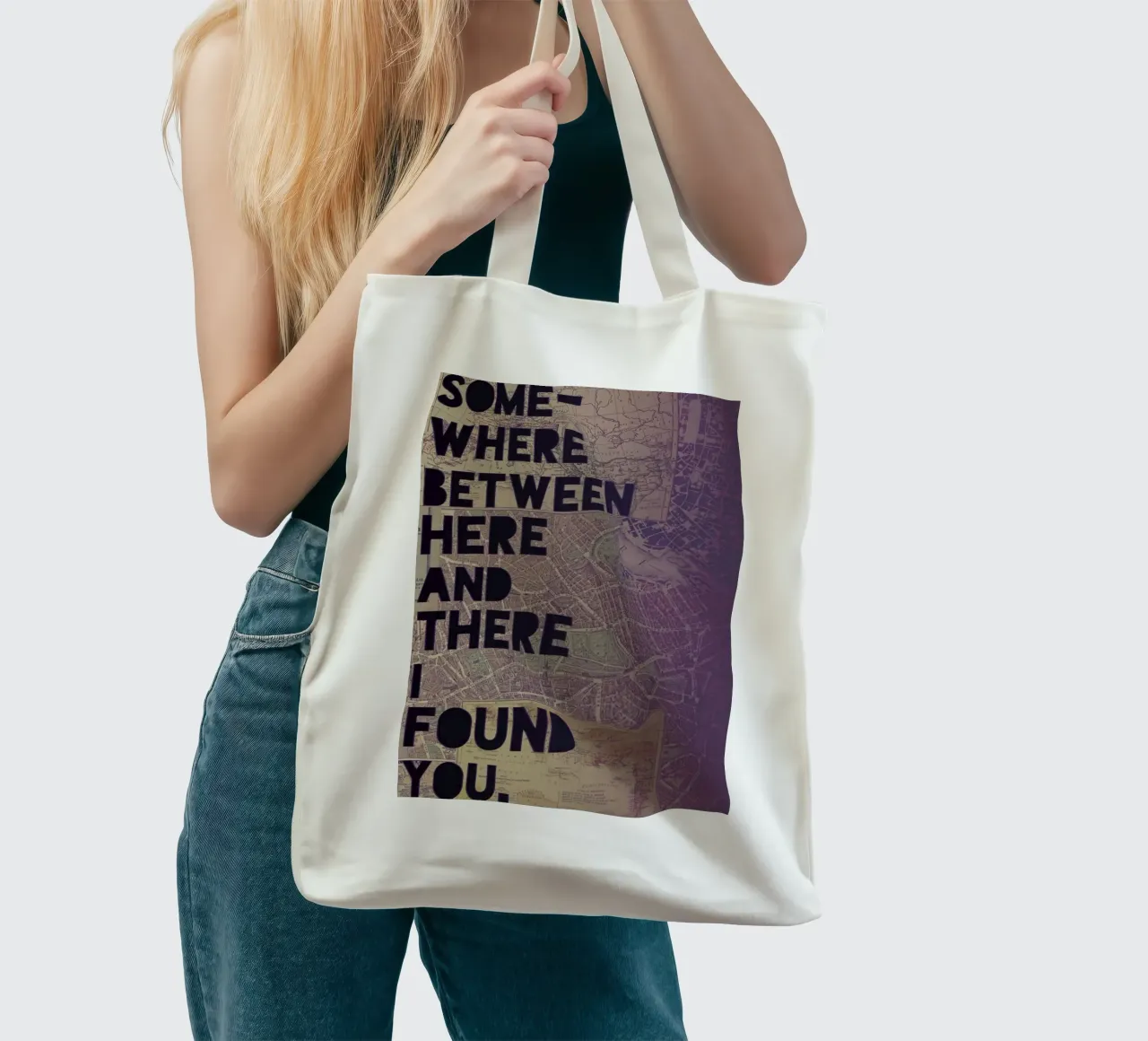 Here and There borsa in juta da Leah Flores