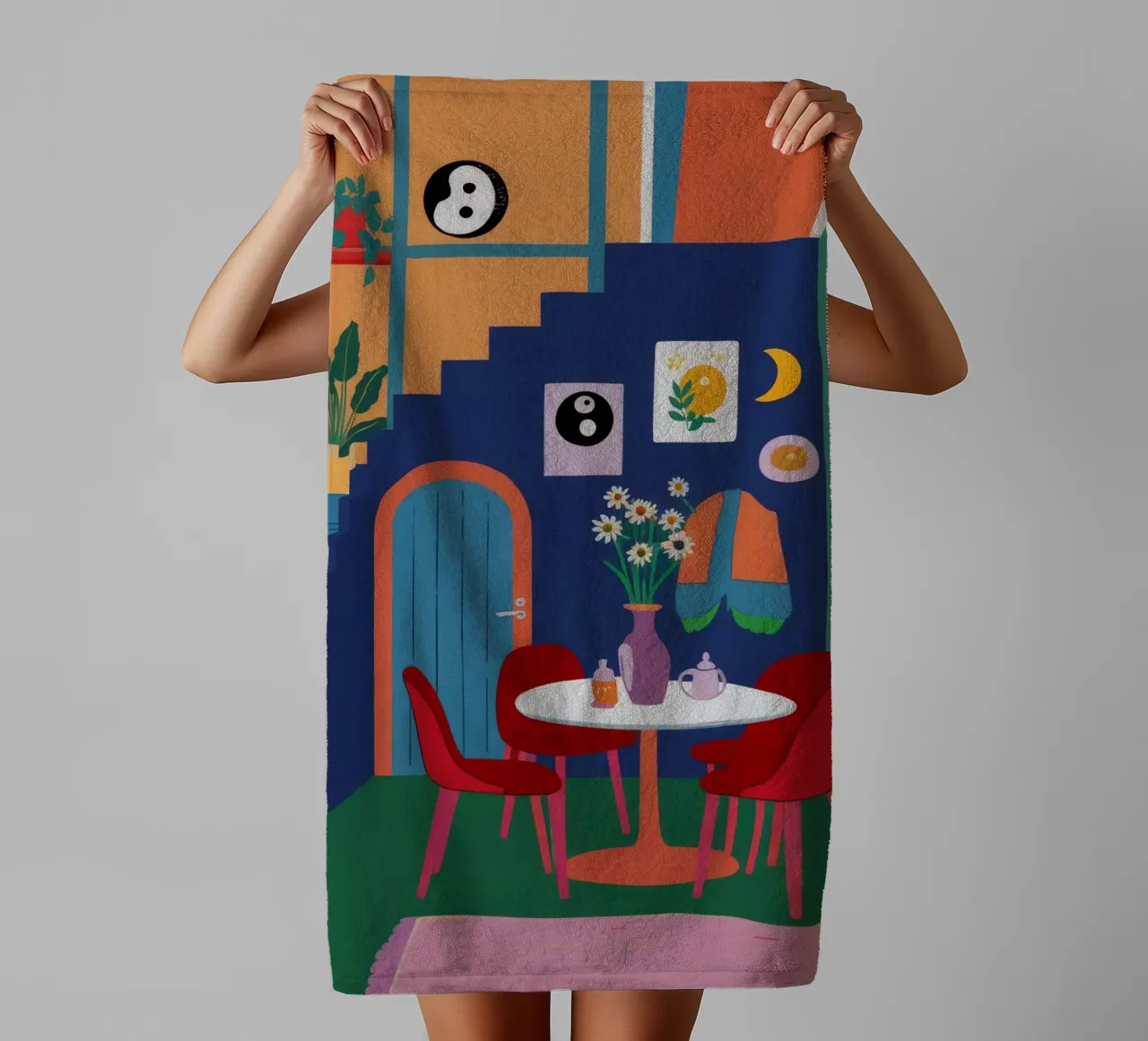 Yin Yang Rendezvous towel by Haven Fantasy