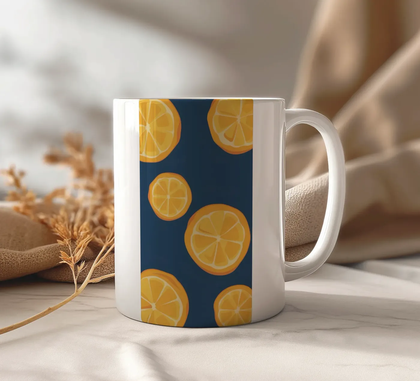Orange Slice Pattern ceramic mug by Pale Aura