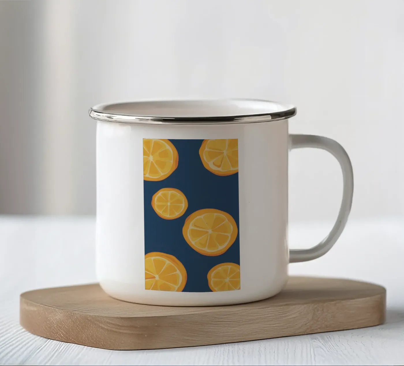 Orange Slice Pattern enamel mug by Pale Aura