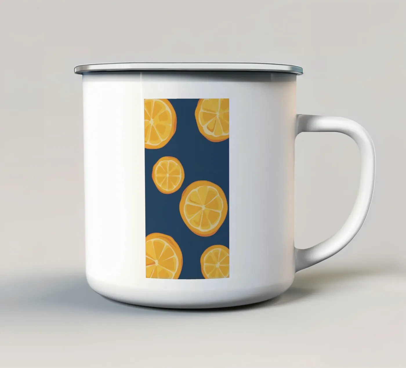 Orange Slice Pattern enamel mug by Pale Aura