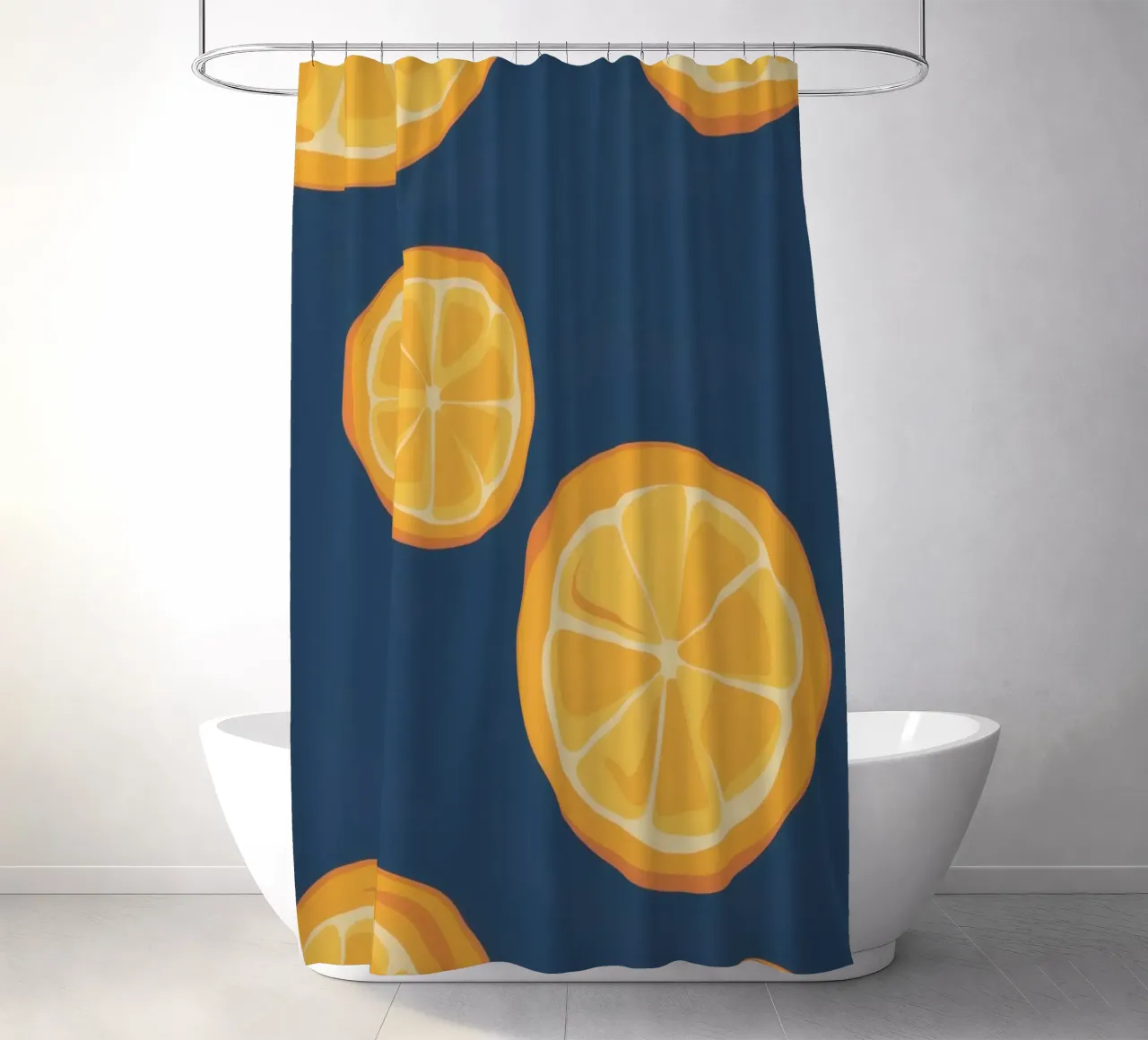 Orange Slice Pattern Duschvorhang von Pale Aura